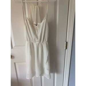 White Dress with tie back and button front.